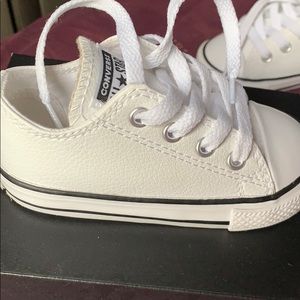 White Converses infant size 6